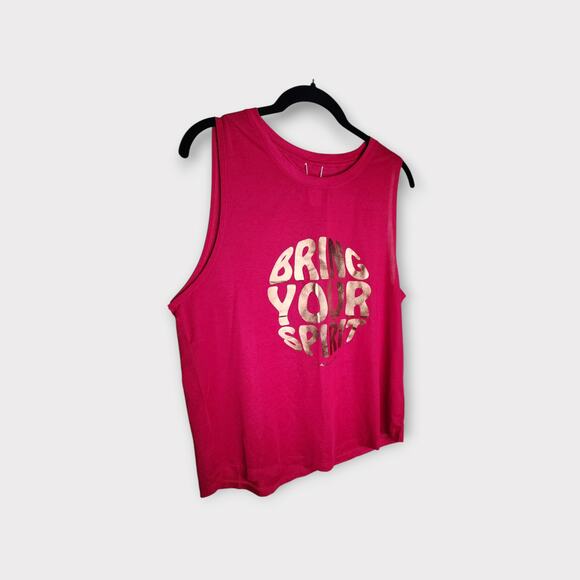 NEW Spiritual Gangster x Peloton Pink Bring Your Spirit Muscle Tank Women’s XL - Picture 3 of 7